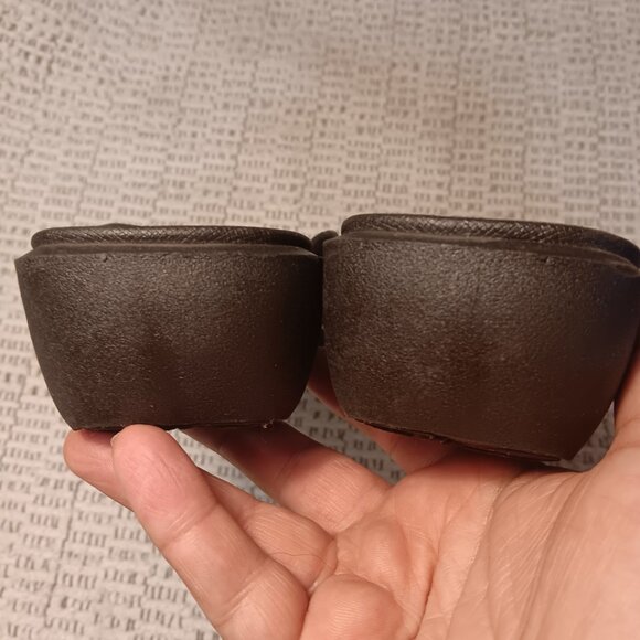 Okabashi women's black low wedge heel flip flops Made in USA sz L / 9.5 - 10.5 - Picture 6 of 11